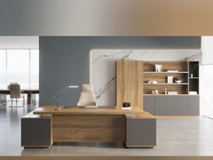 لون الجوز المدير الحديث المكتب الأثاث التجاري