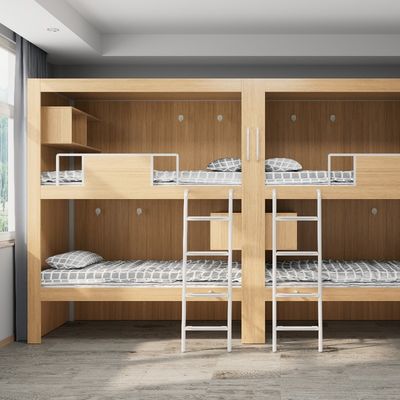 شراء 4000 X 900 X 2400mm اللون الخشبي الفاخر السرير المفروم للاستضافة للشباب دعم تخصيص online manufacture