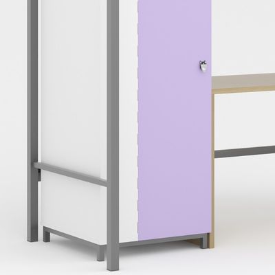 Sturdy practical bed with curtain frame on the bed under the table student apartment bed