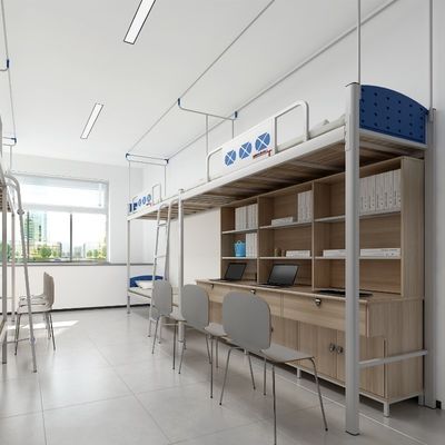 Simple and easy to install with desks in the school dormitory three-bed steel frame bed