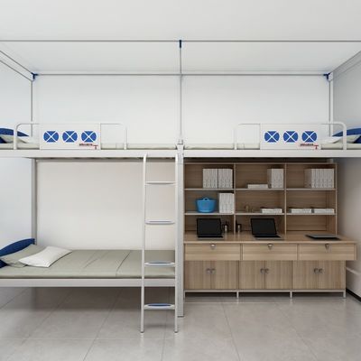 Simple and easy to install with desks in the school dormitory three-bed steel frame bed