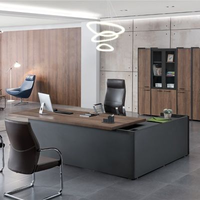 شراء نمط القماش الرمادي الحديدي مع شريط ملون على مكتب المشرف دعم التخصيص online manufacture