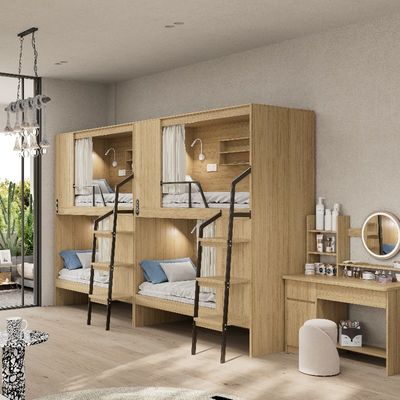 شراء مسكن جاهز مغلق بالكامل شقة حديثة أسرة خشبية وسلالم قدم فولاذية دعم تخصيص online manufacture