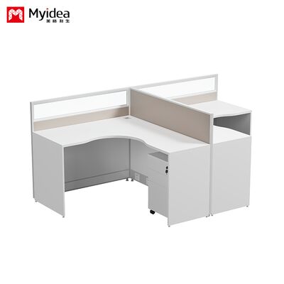 Foshan Wholesale Single Person L-shaped Staff Light Colored Screen Card Slot Simple Modern Screen Table and Chair Combination