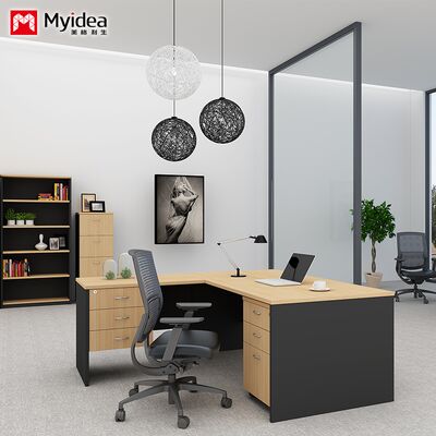 تخصيص المكتب التنفيذي الكلاسيكي مع الخزانات، الأدراج، ملء وتخزين البيانات، جهاز الكمبيوتر للشركة، مكتب المكتب، مكتب المدير