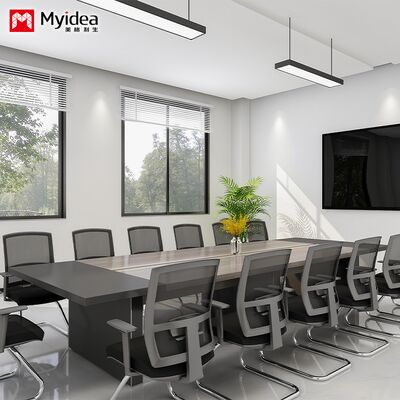 Morandi Color Conference Table Routing System شركة مكتب غرفة الاجتماعات مكتب الاستقبال ومجموعة من الكراسي